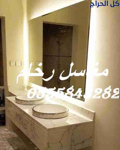 مغاسل رخام , ديكورات مغاسل الحمامات جميلة وفاخرة